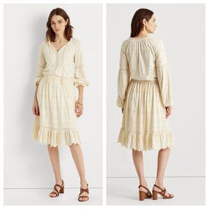 Lauren Ralph Lauren Eyelet Jersey Blouson Dress